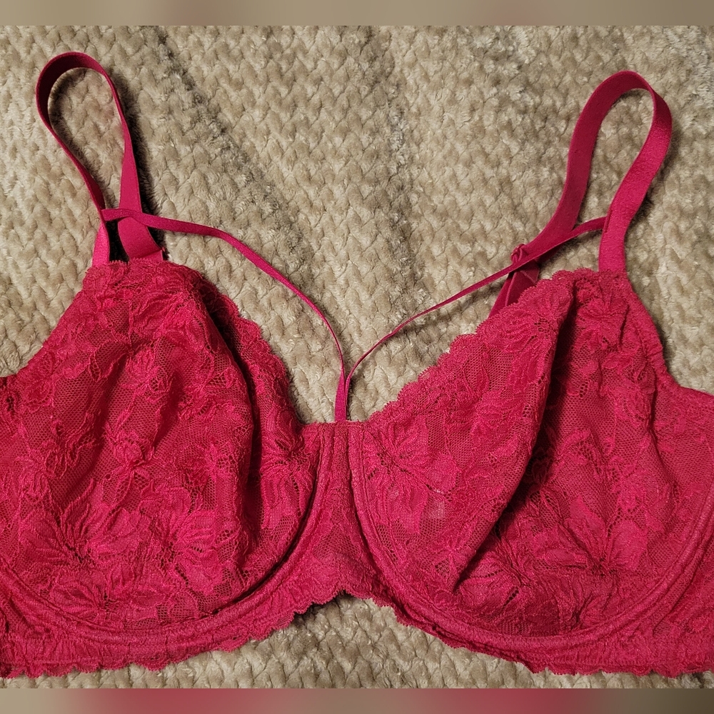 Hsia Elegant Lace Women's Bra - Red 44D